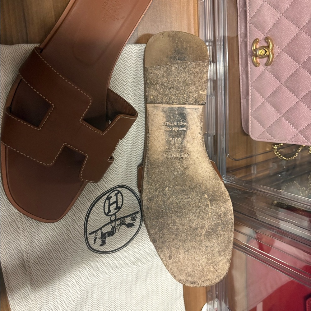 Hermes Leather Slide Sandals - Picture 2 of 6